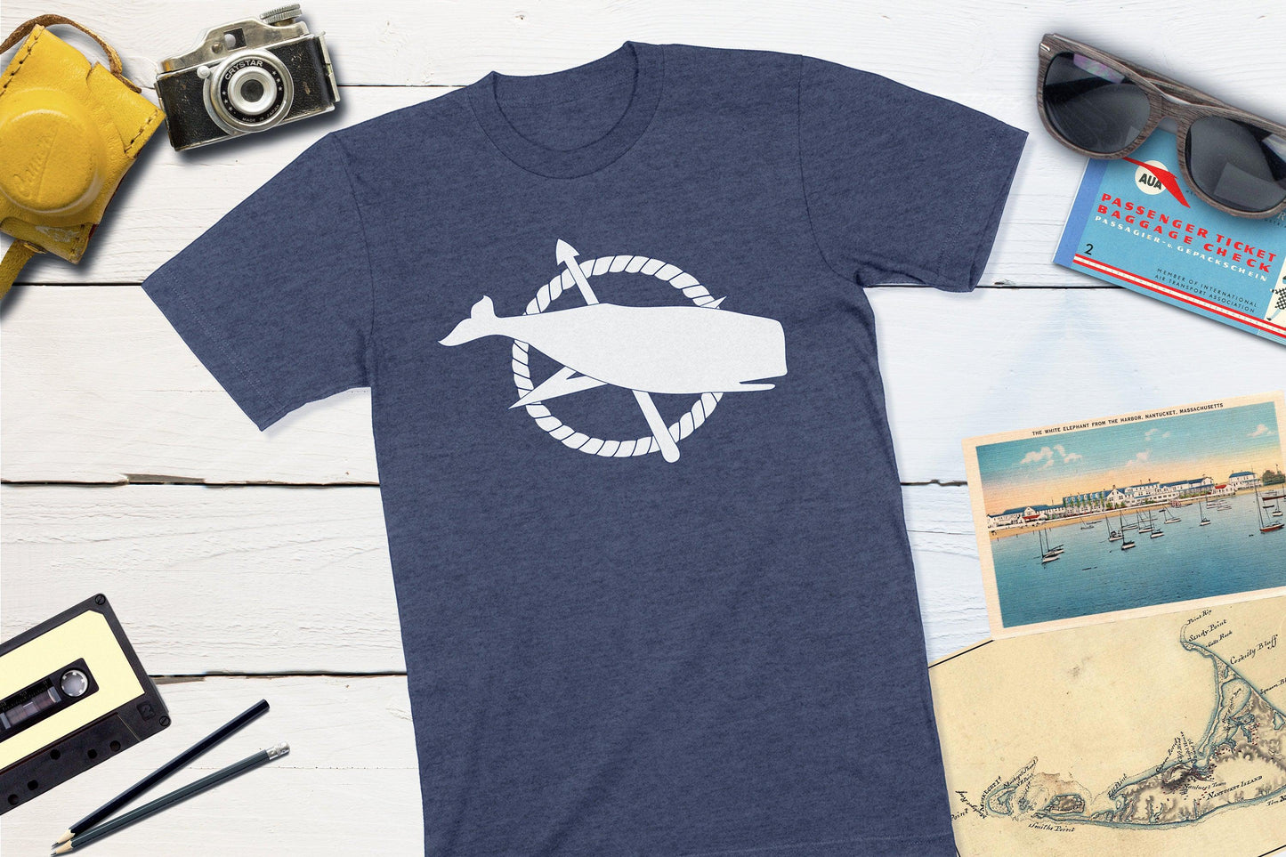 Nantucket Island Flag Shirt-Unisex T-shirt-Yesteeyear
