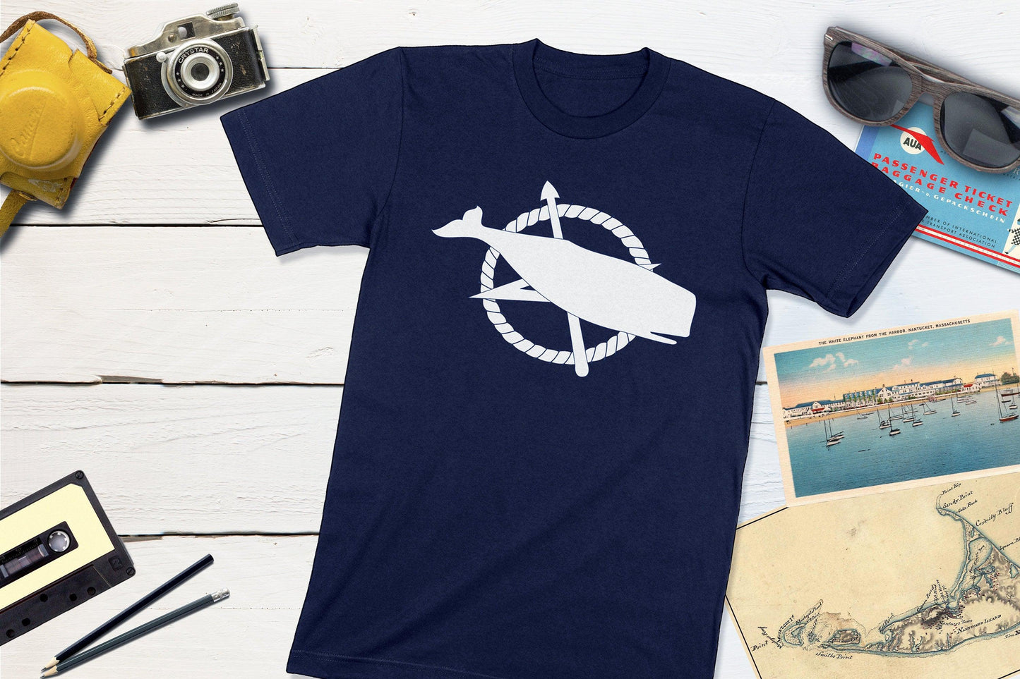 Nantucket Island Flag Shirt-Unisex T-shirt-Yesteeyear
