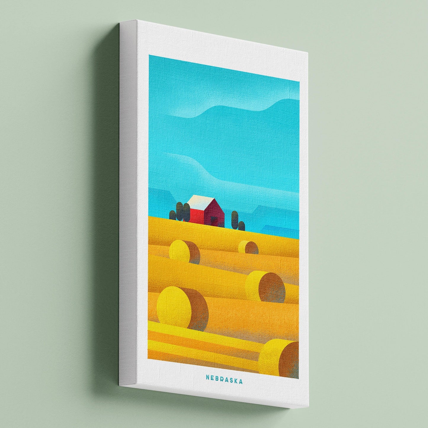 Nebraska Travel Poster Canvas-Canvas-Yesteeyear