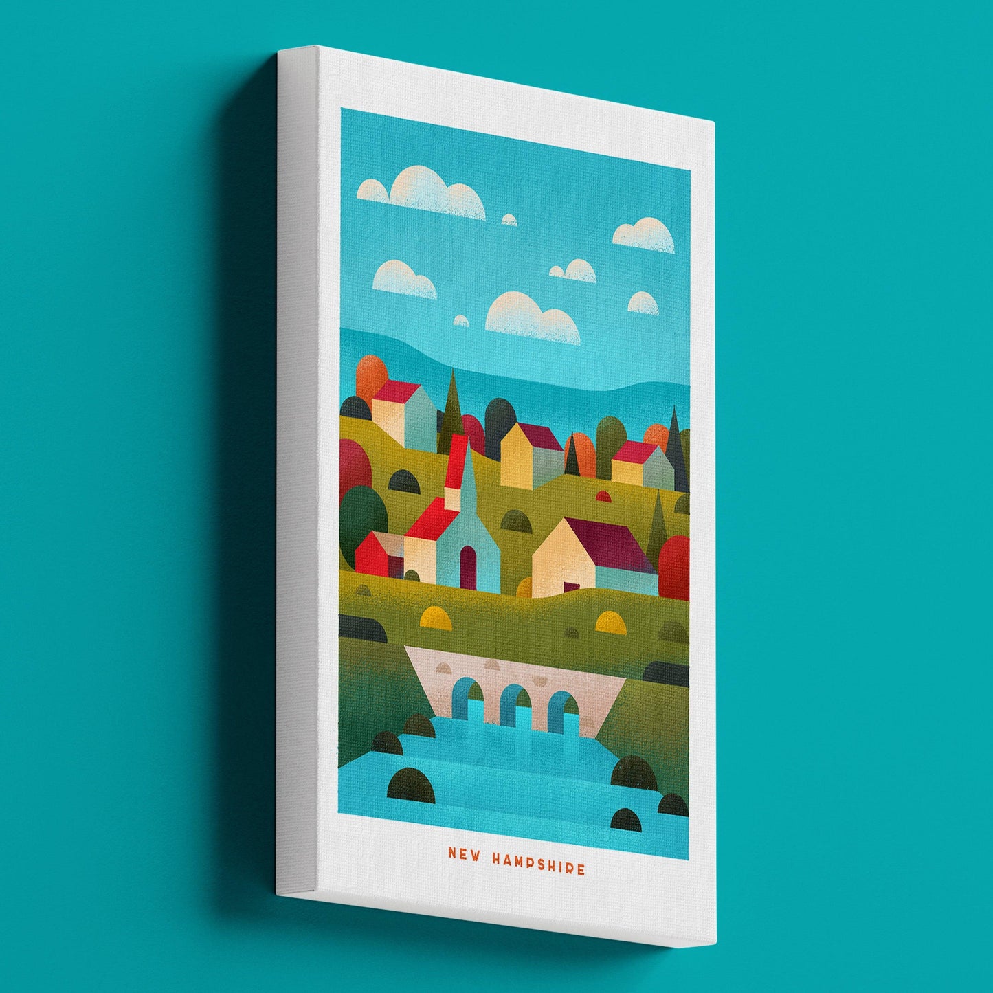 New Hamsphire Travel Poster Canvas-Canvas-Yesteeyear