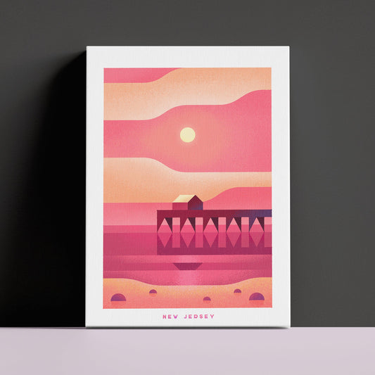 New Jersey Travel Poster Canvas-Canvas-Yesteeyear