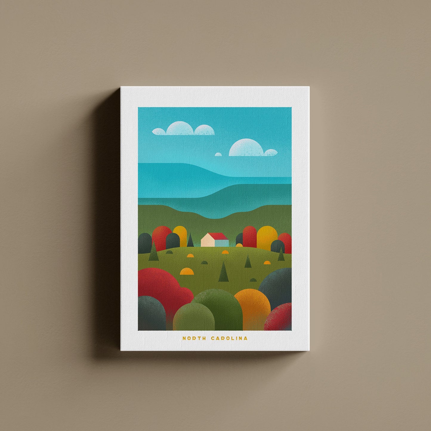 North Carolina Travel Poster Canvas-Canvas-Yesteeyear