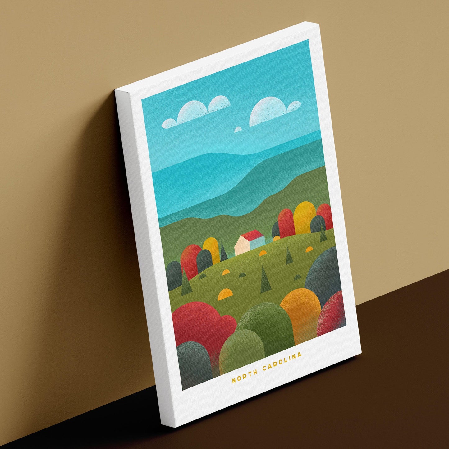North Carolina Travel Poster Canvas-Canvas-Yesteeyear