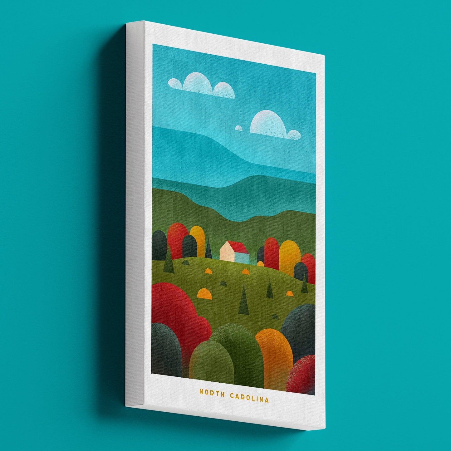 North Carolina Travel Poster Canvas-Canvas-Yesteeyear