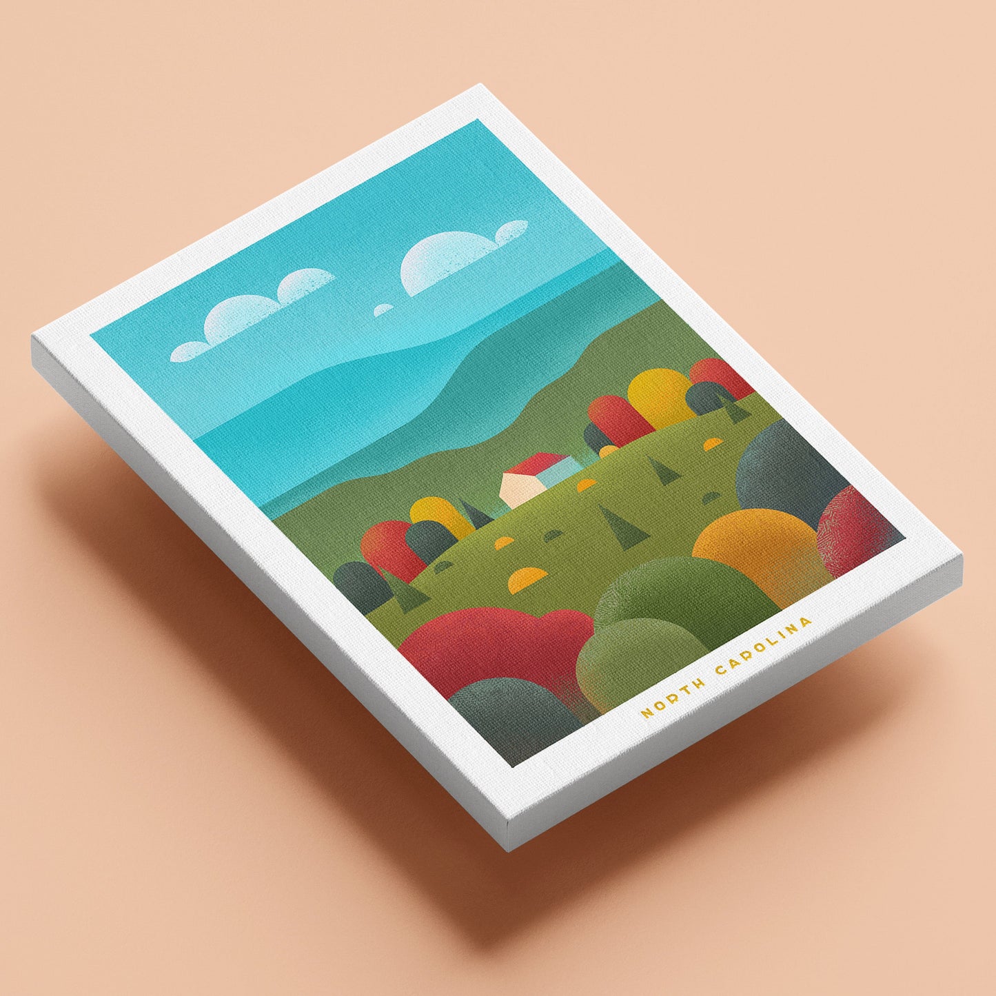 North Carolina Travel Poster Canvas-Canvas-Yesteeyear