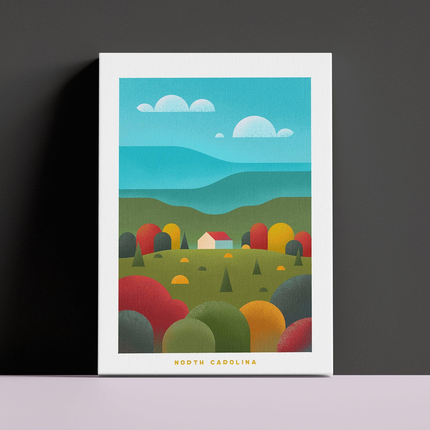 North Carolina Travel Poster Canvas-Canvas-Yesteeyear
