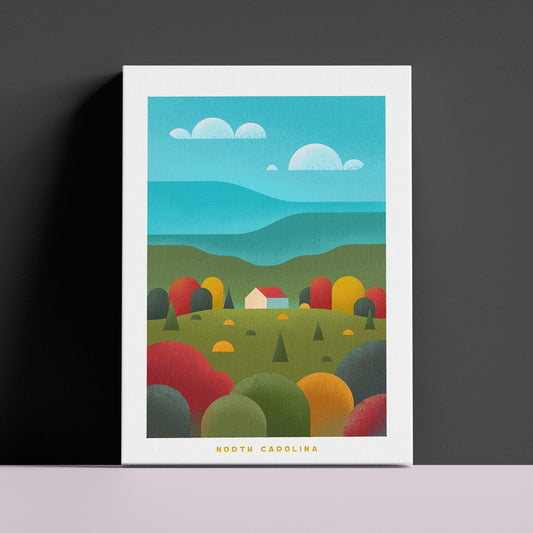 North Carolina Travel Poster Canvas-Canvas-Yesteeyear
