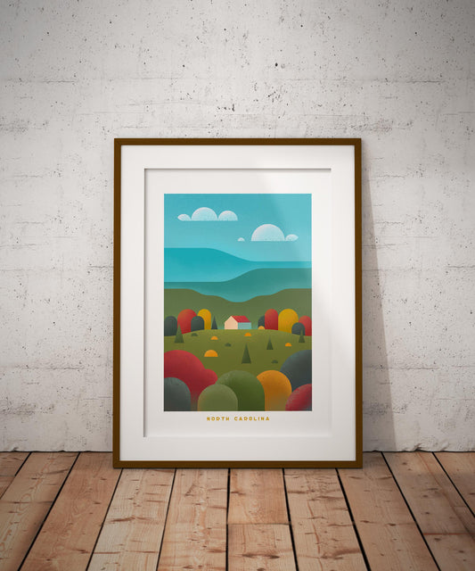 North Carolina Travel Poster Print-Poster-Yesteeyear