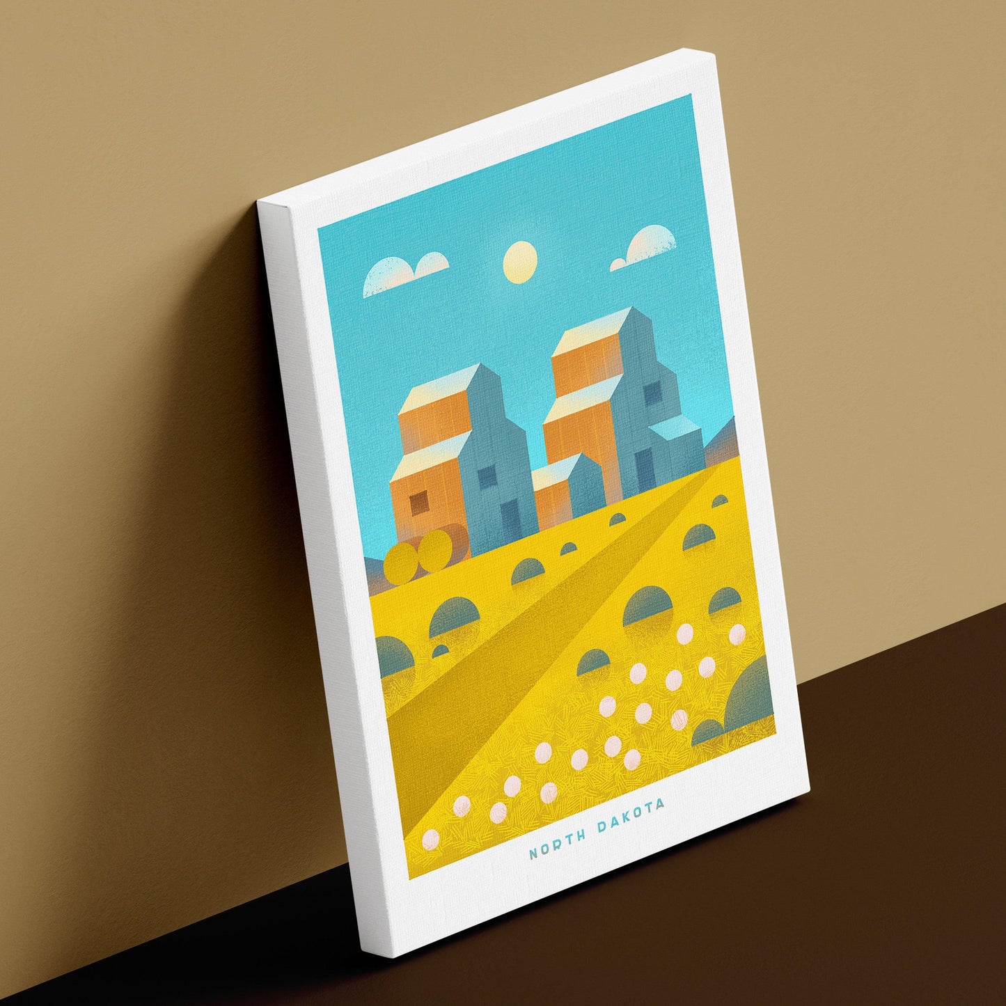 North Dakota Travel Poster Canvas-Canvas-Yesteeyear
