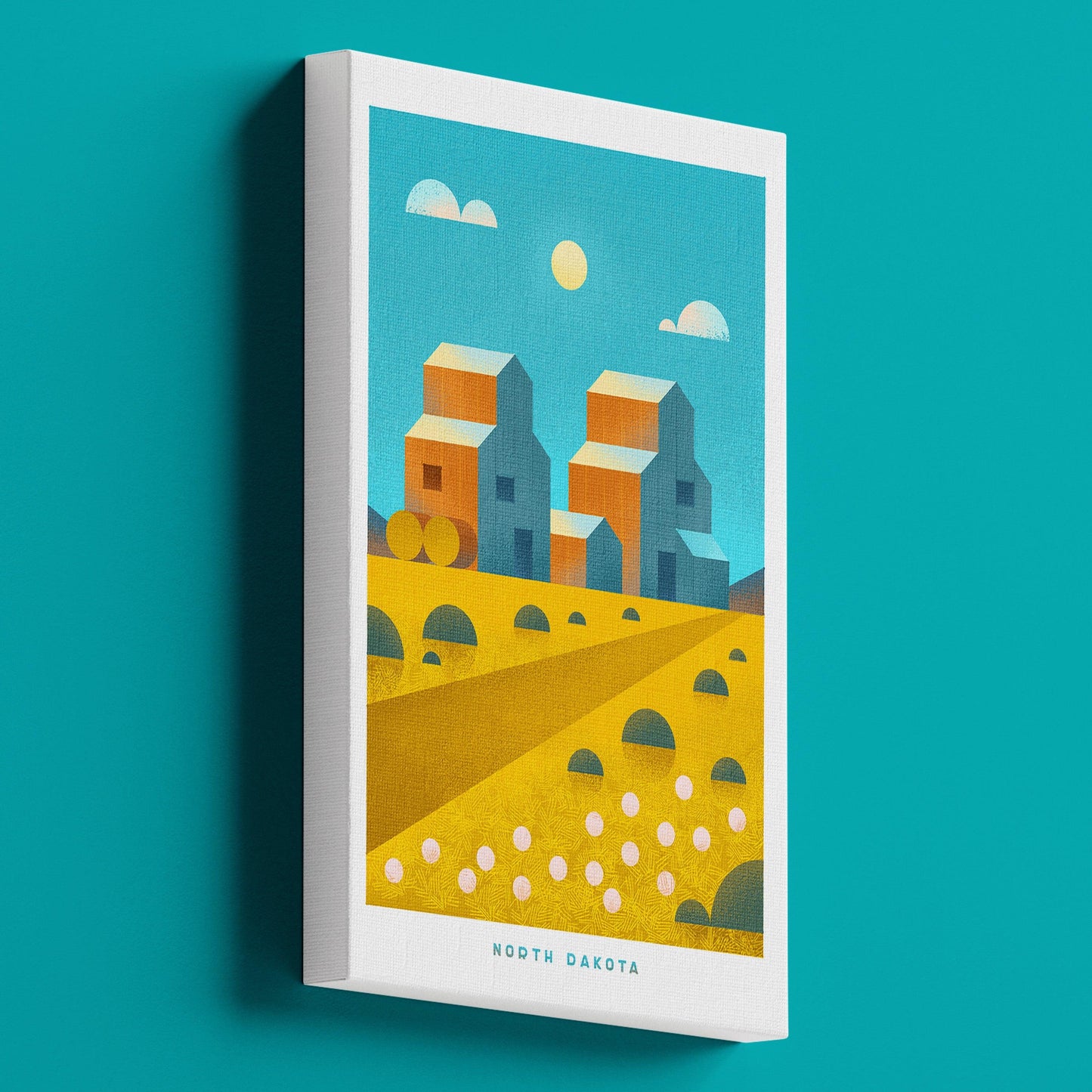 North Dakota Travel Poster Canvas-Canvas-Yesteeyear