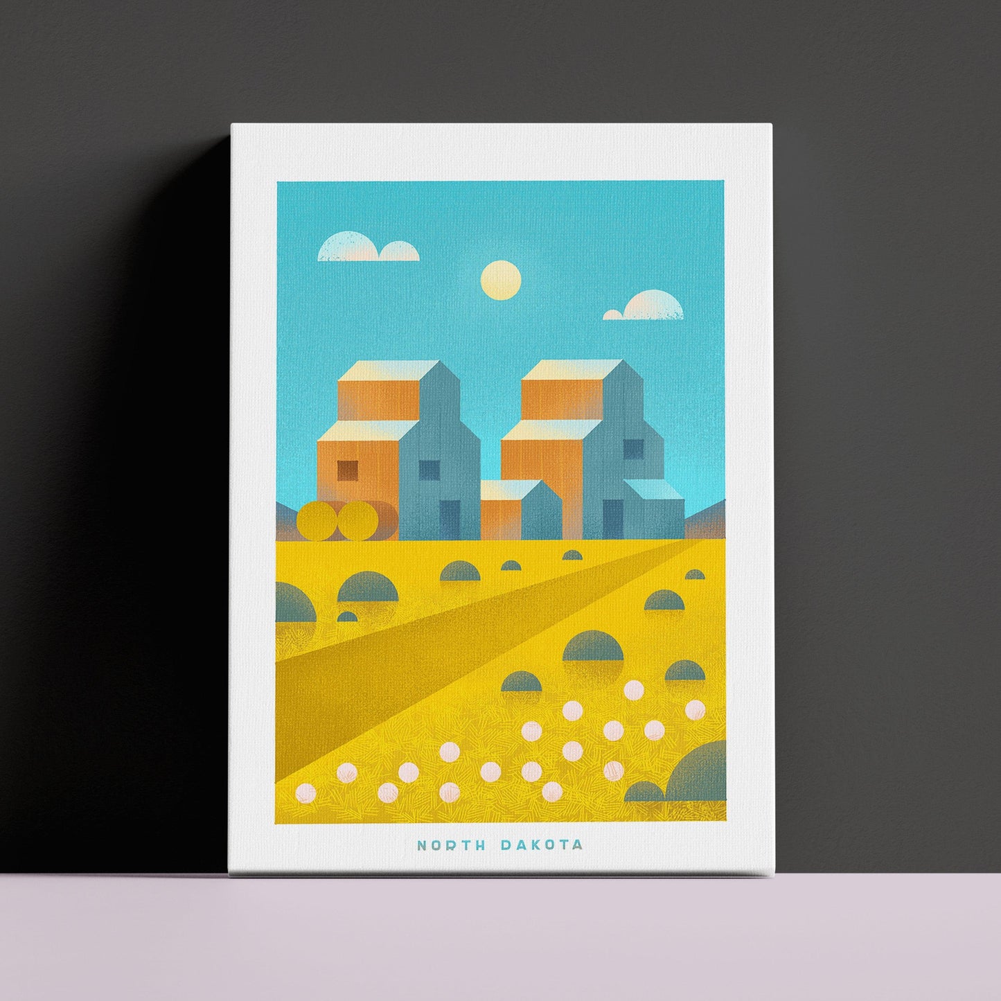 North Dakota Travel Poster Canvas-Canvas-Yesteeyear