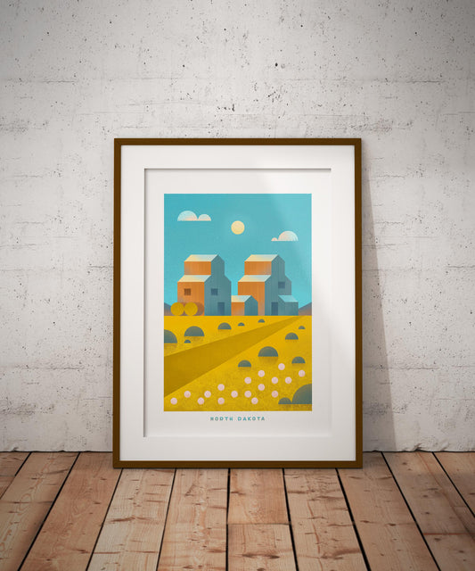 North Dakota Travel Poster Print-Poster-Yesteeyear