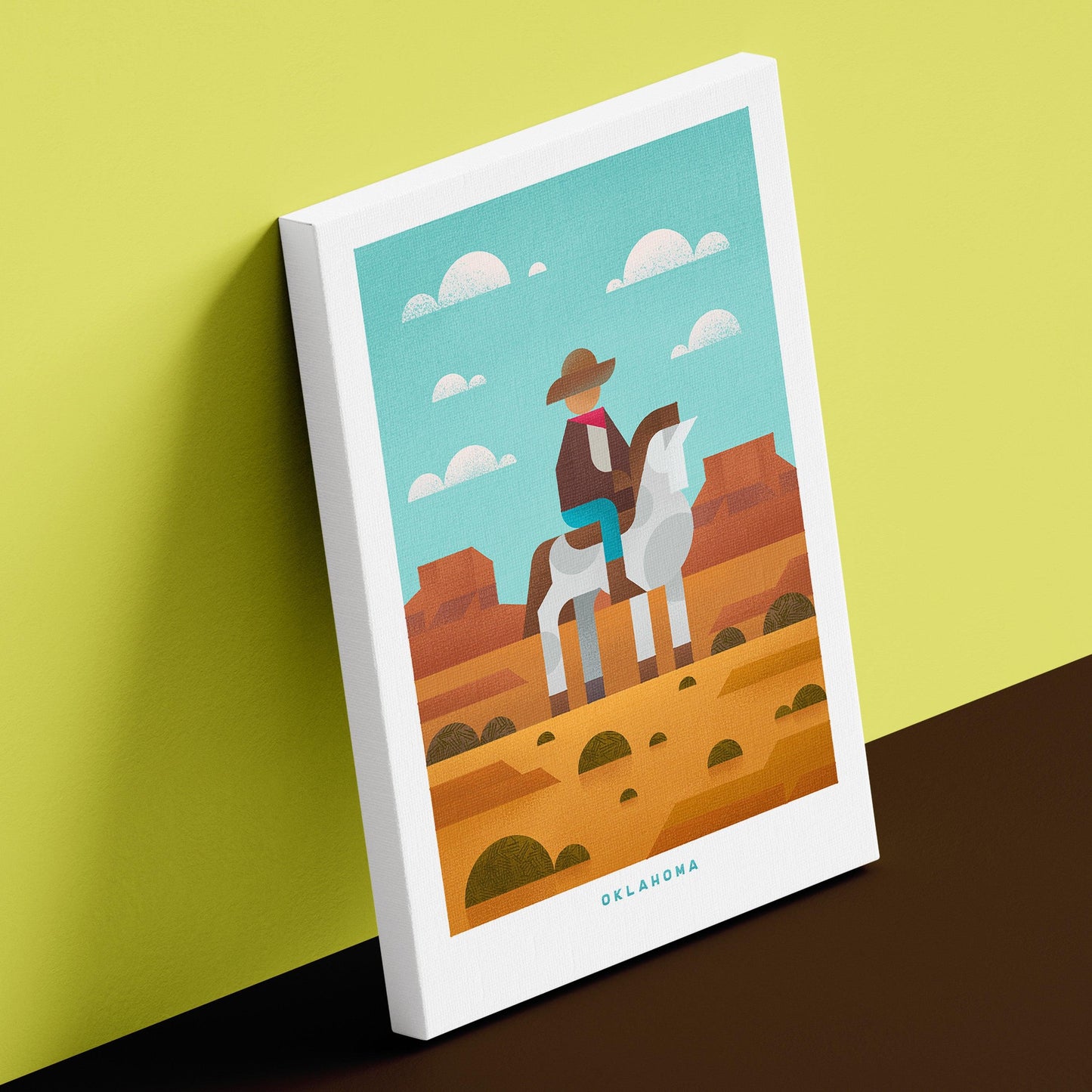 Oklahoma Travel Poster Canvas-Canvas-Yesteeyear