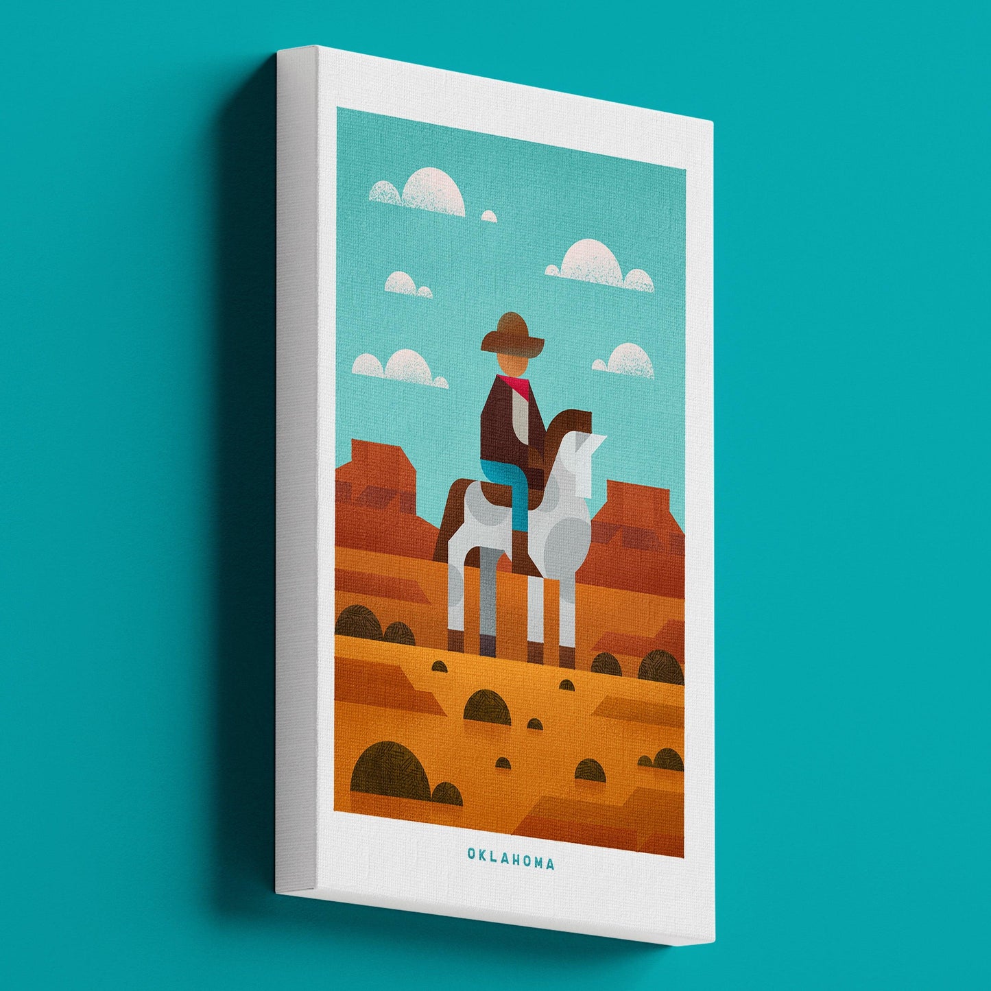 Oklahoma Travel Poster Canvas-Canvas-Yesteeyear