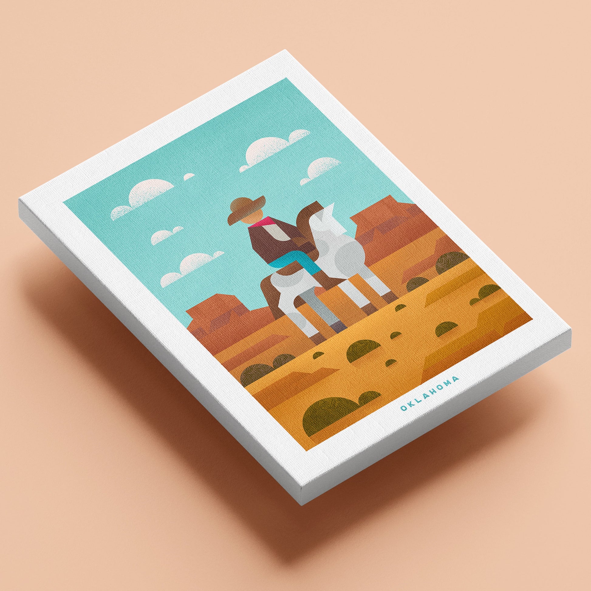 Oklahoma Travel Poster Canvas-Canvas-Yesteeyear