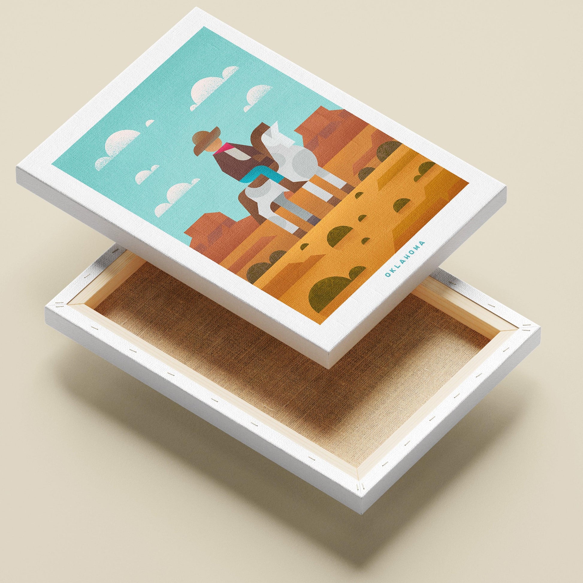 Oklahoma Travel Poster Canvas-Canvas-Yesteeyear