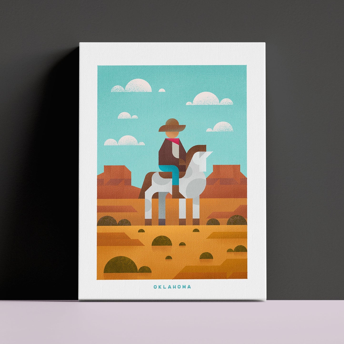 Oklahoma Travel Poster Canvas-Canvas-Yesteeyear