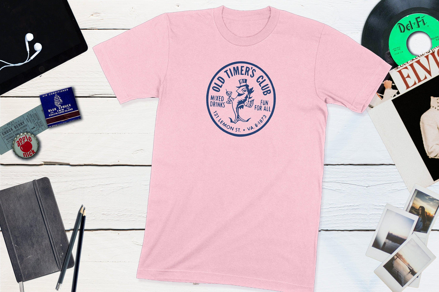 Old Timer's Club Vintage Matchbook-Unisex T-shirt-Yesteeyear