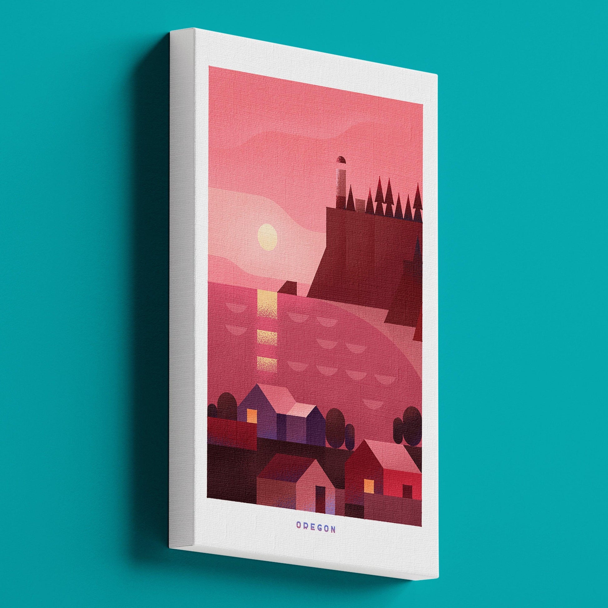 Oregon Travel Poster Canvas-Canvas-Yesteeyear