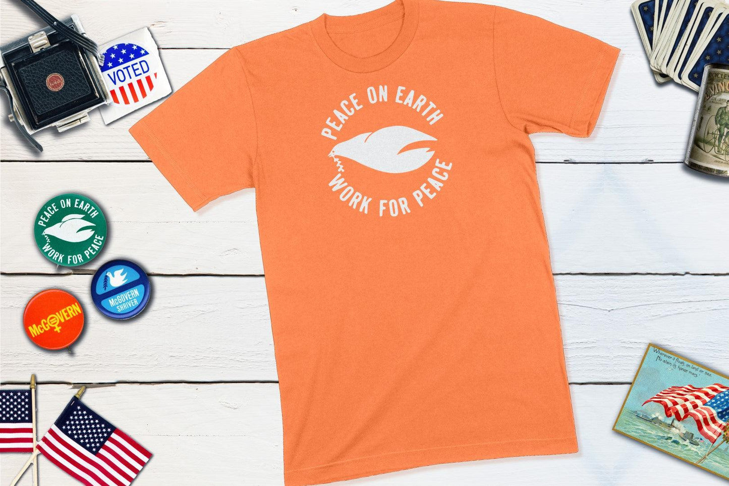 Peace On Earth Work For Peace Anti-War Shirt-Unisex T-shirt-Yesteeyear