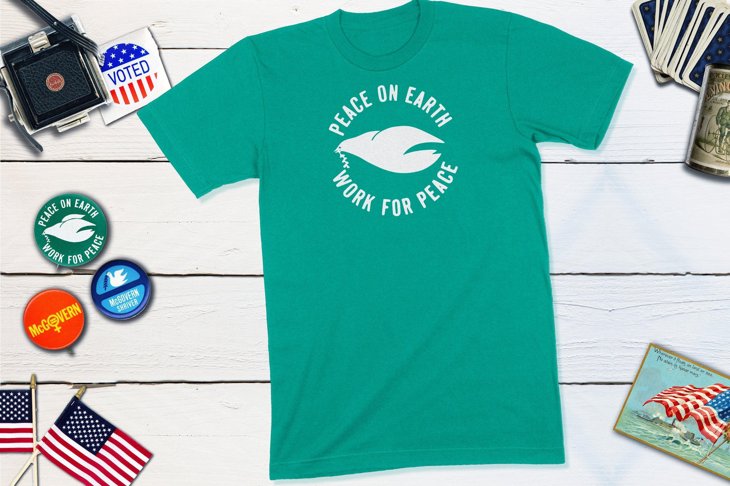 Peace On Earth Work For Peace Anti-War Shirt-Unisex T-shirt-Yesteeyear