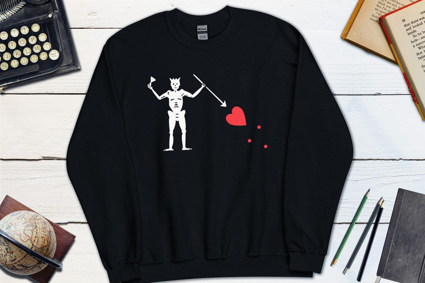 Pirate Blackbeard Flag-Sweatshirt-Yesteeyear