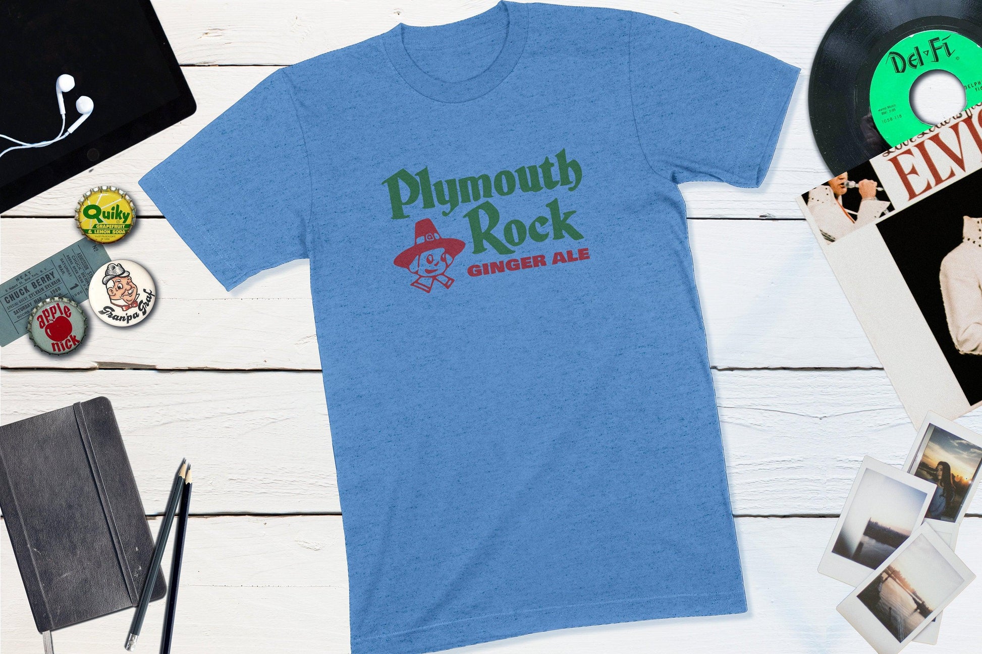 Plymouth Rock Ginger Ale Vintage Soda Pop Bottle Cap-Unisex T-shirt-Yesteeyear