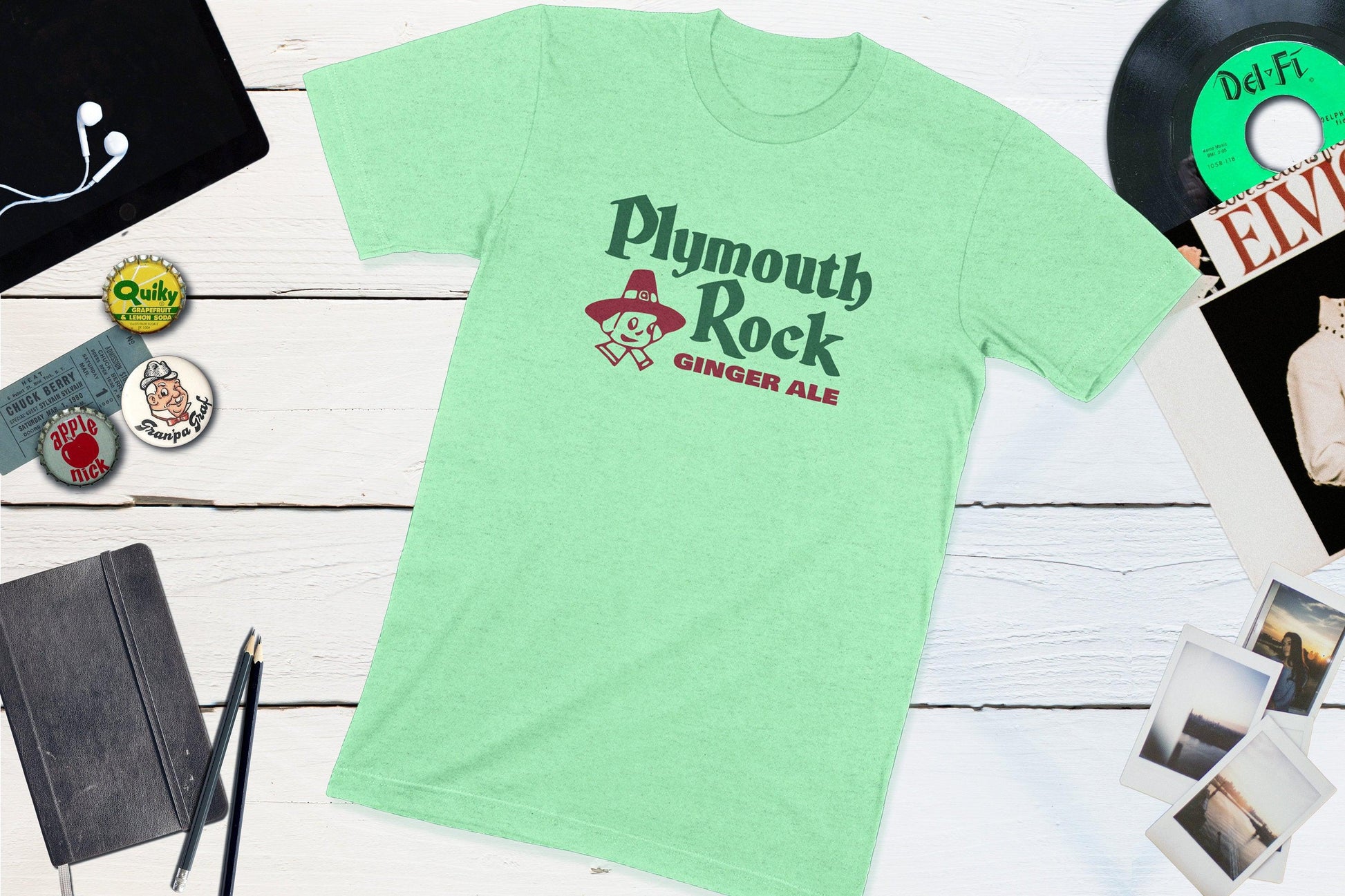 Plymouth Rock Ginger Ale Vintage Soda Pop Bottle Cap-Unisex T-shirt-Yesteeyear