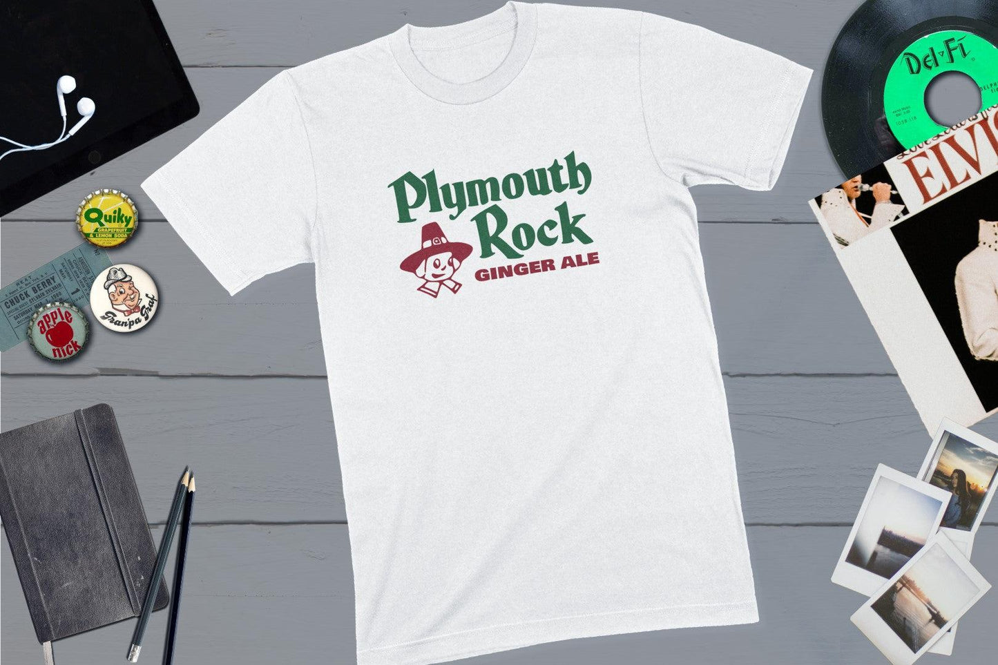 Plymouth Rock Ginger Ale Vintage Soda Pop Bottle Cap-Unisex T-shirt-Yesteeyear