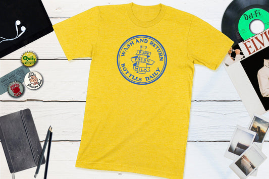 Pure Fresh Milk Wash And Return Bottles Daily Antique Bottle Cap-Unisex T-shirt-Yesteeyear