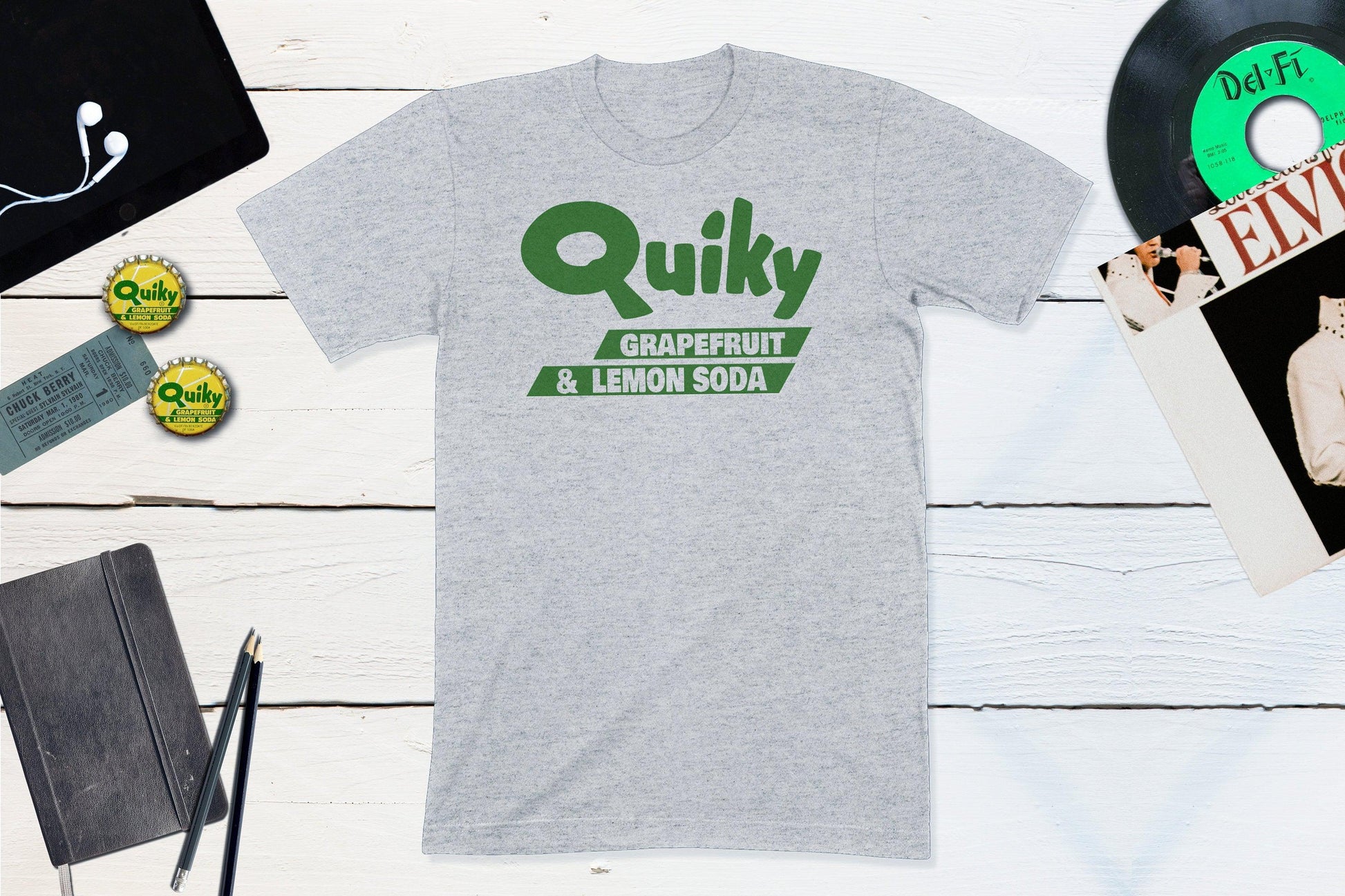 Quiky Grapefruit and Lemon Soda Vintage Bottle Cap-Unisex T-shirt-Yesteeyear