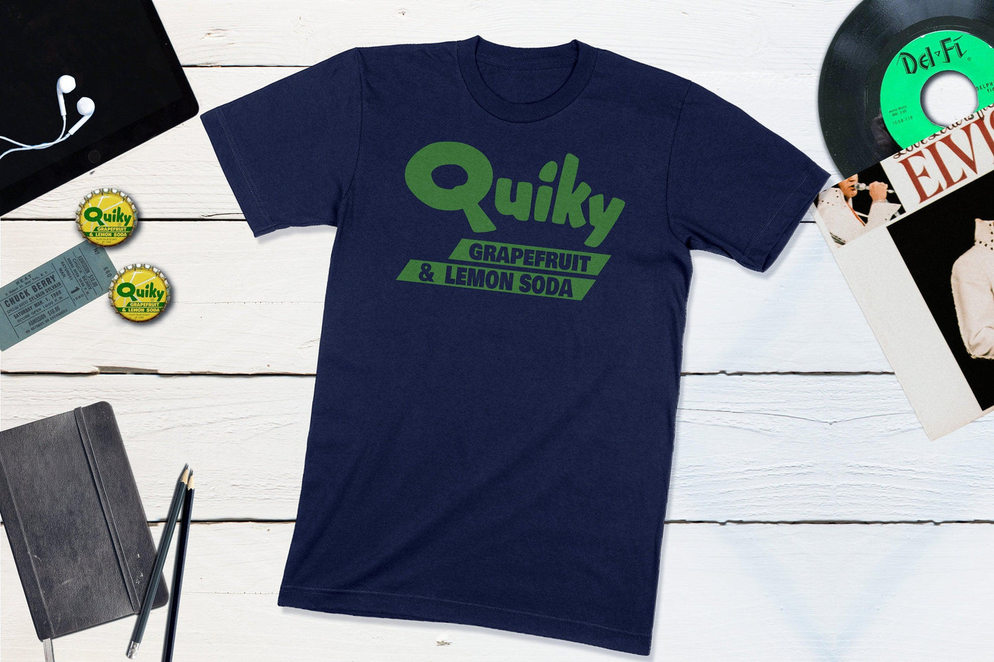 Quiky Grapefruit and Lemon Soda Vintage Bottle Cap-Unisex T-shirt-Yesteeyear