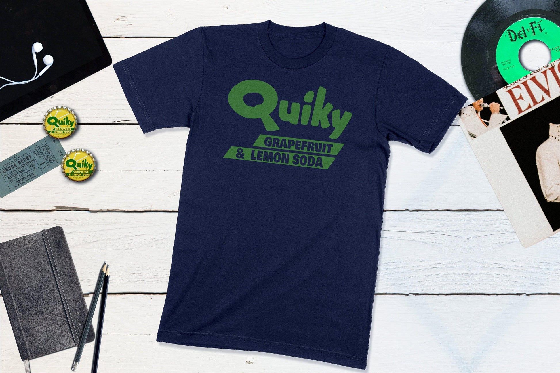 Quiky Grapefruit and Lemon Soda Vintage Bottle Cap-Unisex T-shirt-Yesteeyear