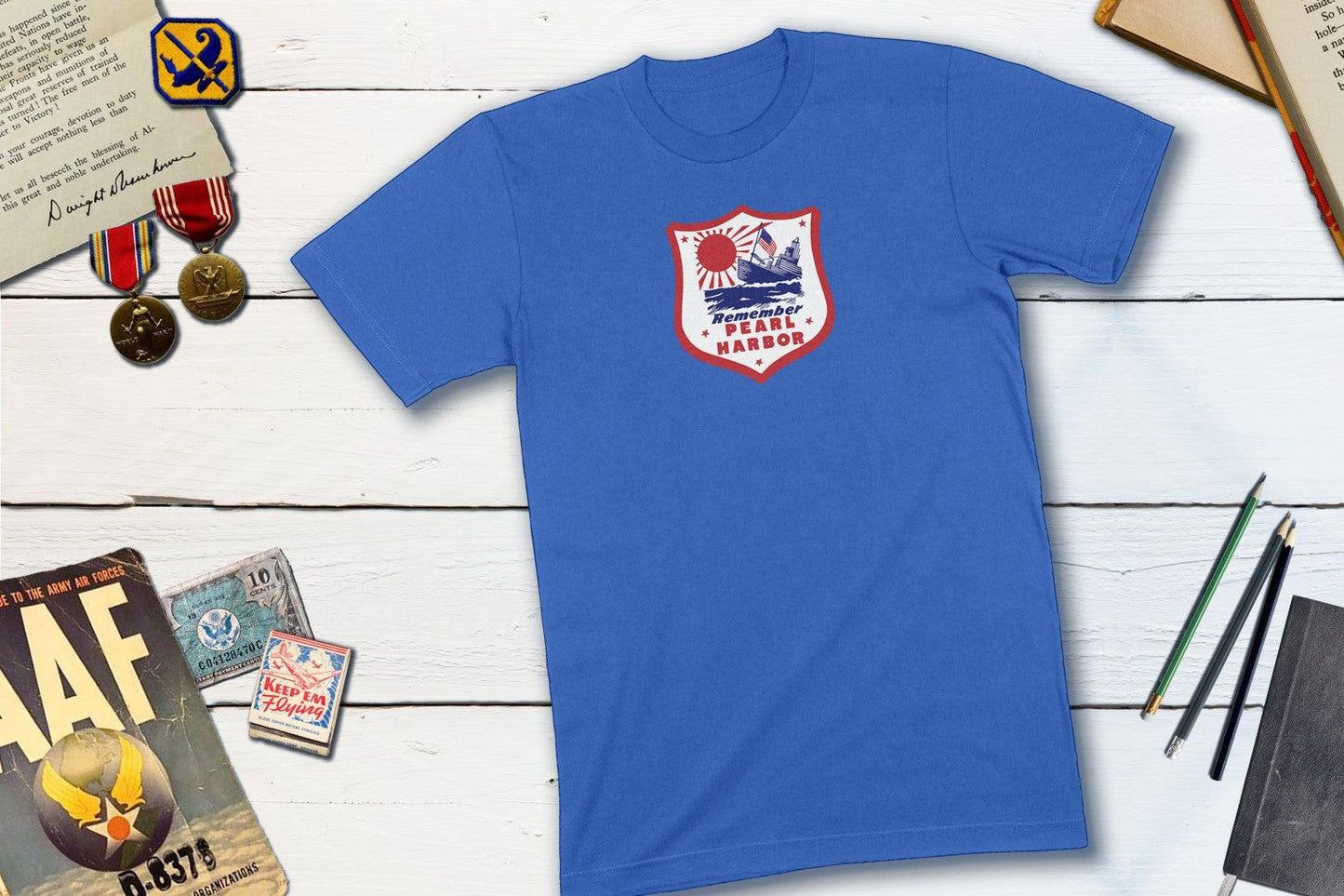 Remember Pearl Harbor - WWII Vintage Matchbook-Unisex T-shirt-Yesteeyear