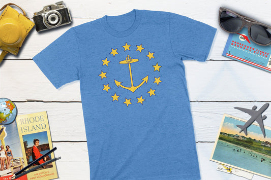 Rhode Island State Flag From 1882-Unisex T-shirt-Yesteeyear