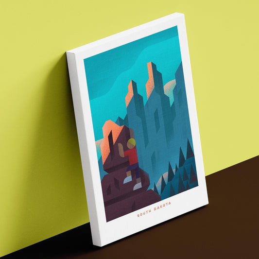 South Dakota Travel Poster Canvas-Canvas-Yesteeyear