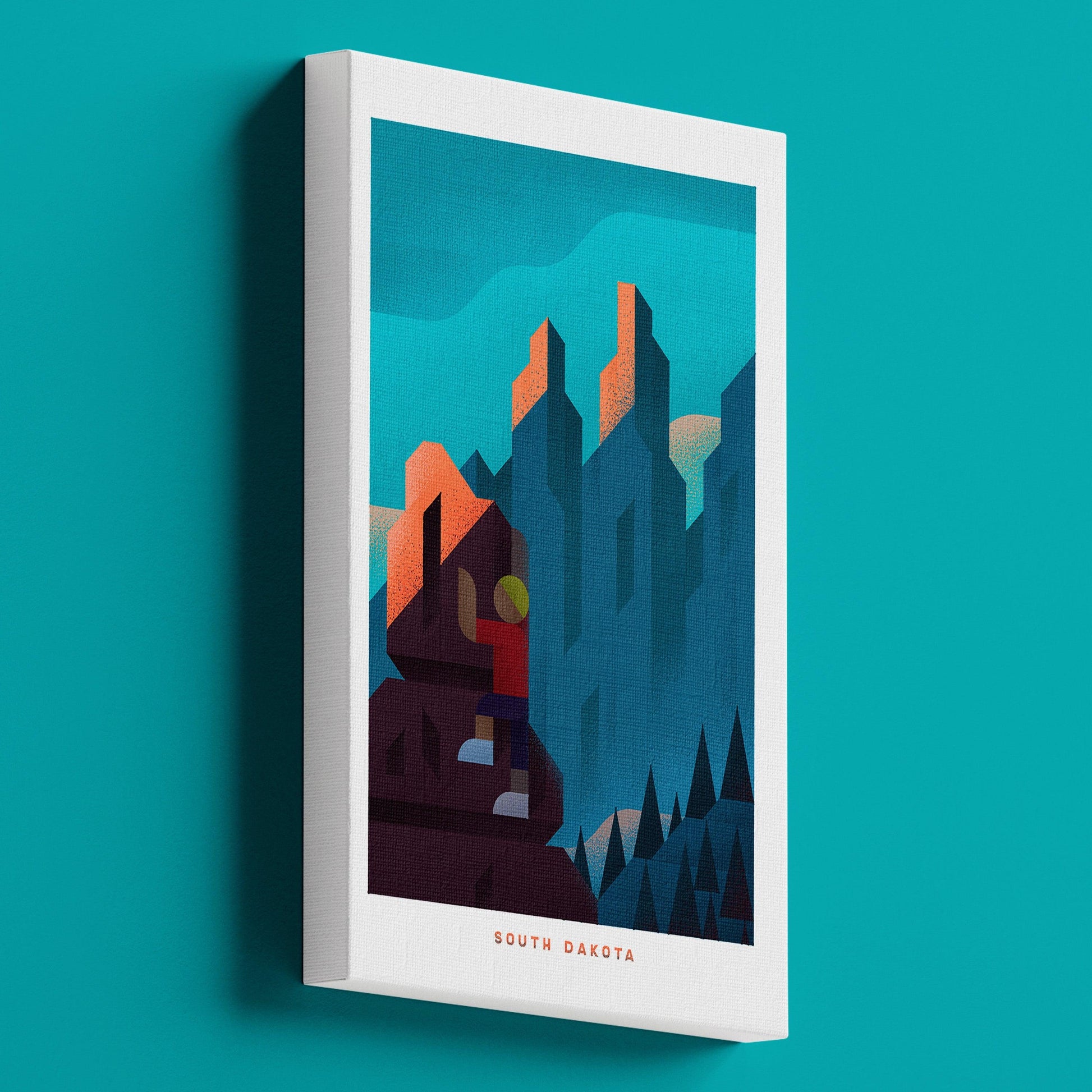South Dakota Travel Poster Canvas-Canvas-Yesteeyear