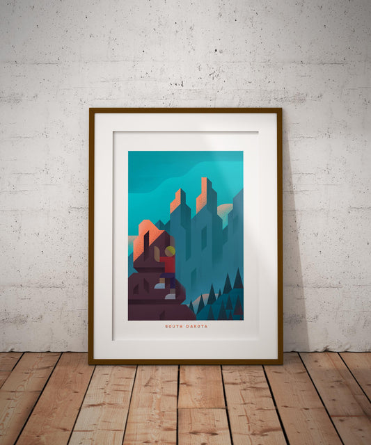 South Dakota Travel Poster Print-Poster-Yesteeyear