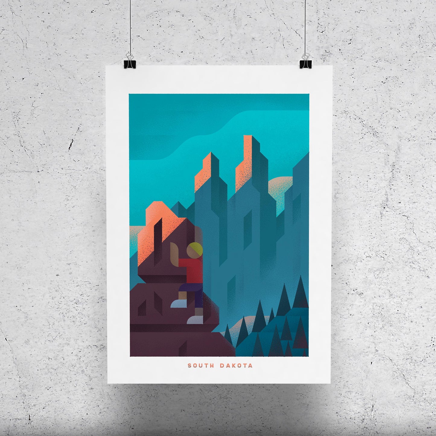 South Dakota Travel Poster Print-Poster-Yesteeyear