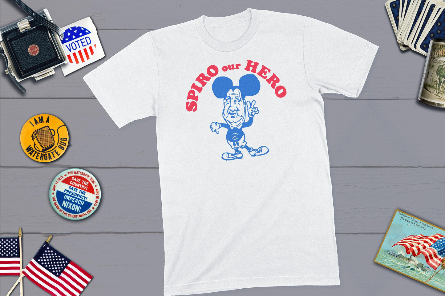 Spiro Our Hero - Anti Spiro Agnew Political Campaign Button-Unisex T-shirt-Yesteeyear