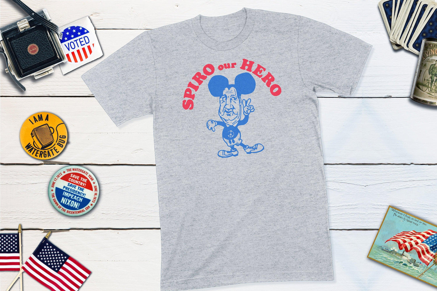 Spiro Our Hero - Anti Spiro Agnew Political Campaign Button-Unisex T-shirt-Yesteeyear