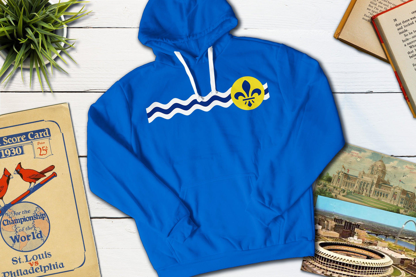St Louis Missouri City Flag-Hooded Sweatshirt-Yesteeyear