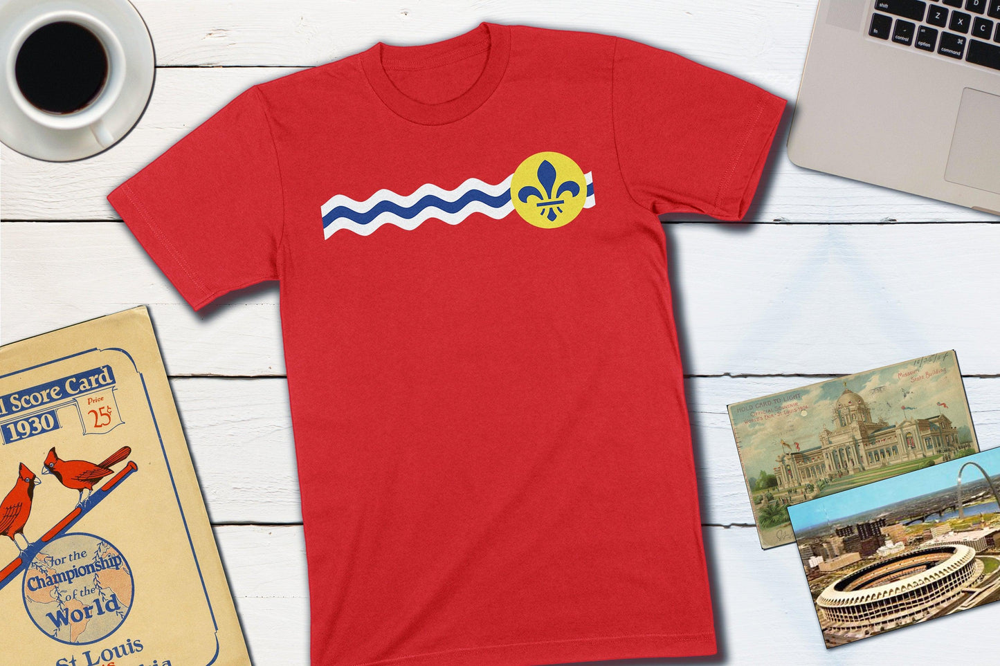 St Louis Missouri City Flag-Unisex T-shirt-Yesteeyear
