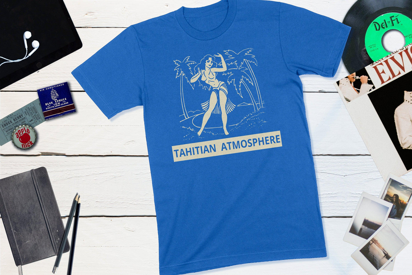 Tahitian Atmosphere Cocktail Lounge Vintage Matchbook-Unisex T-shirt-Yesteeyear
