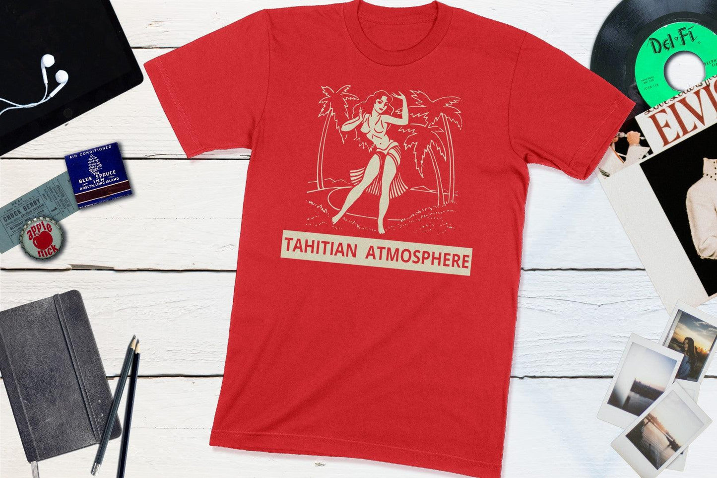 Tahitian Atmosphere Cocktail Lounge Vintage Matchbook-Unisex T-shirt-Yesteeyear