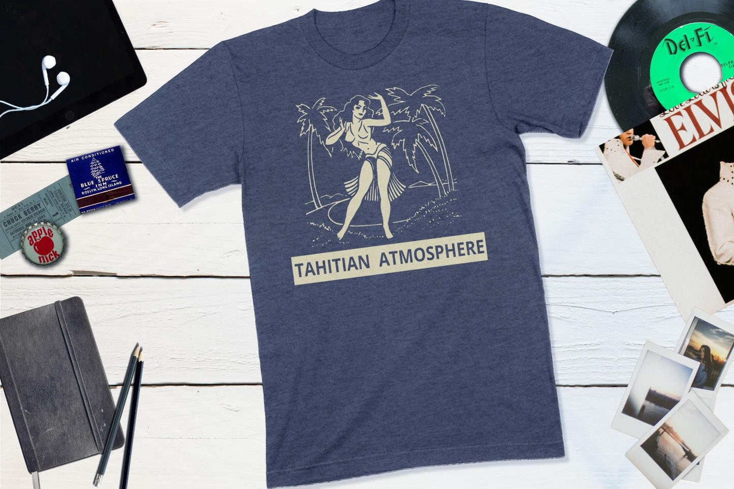 Tahitian Atmosphere Cocktail Lounge Vintage Matchbook-Unisex T-shirt-Yesteeyear