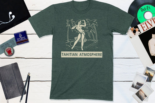 Tahitian Atmosphere Cocktail Lounge Vintage Matchbook-Unisex T-shirt-Yesteeyear