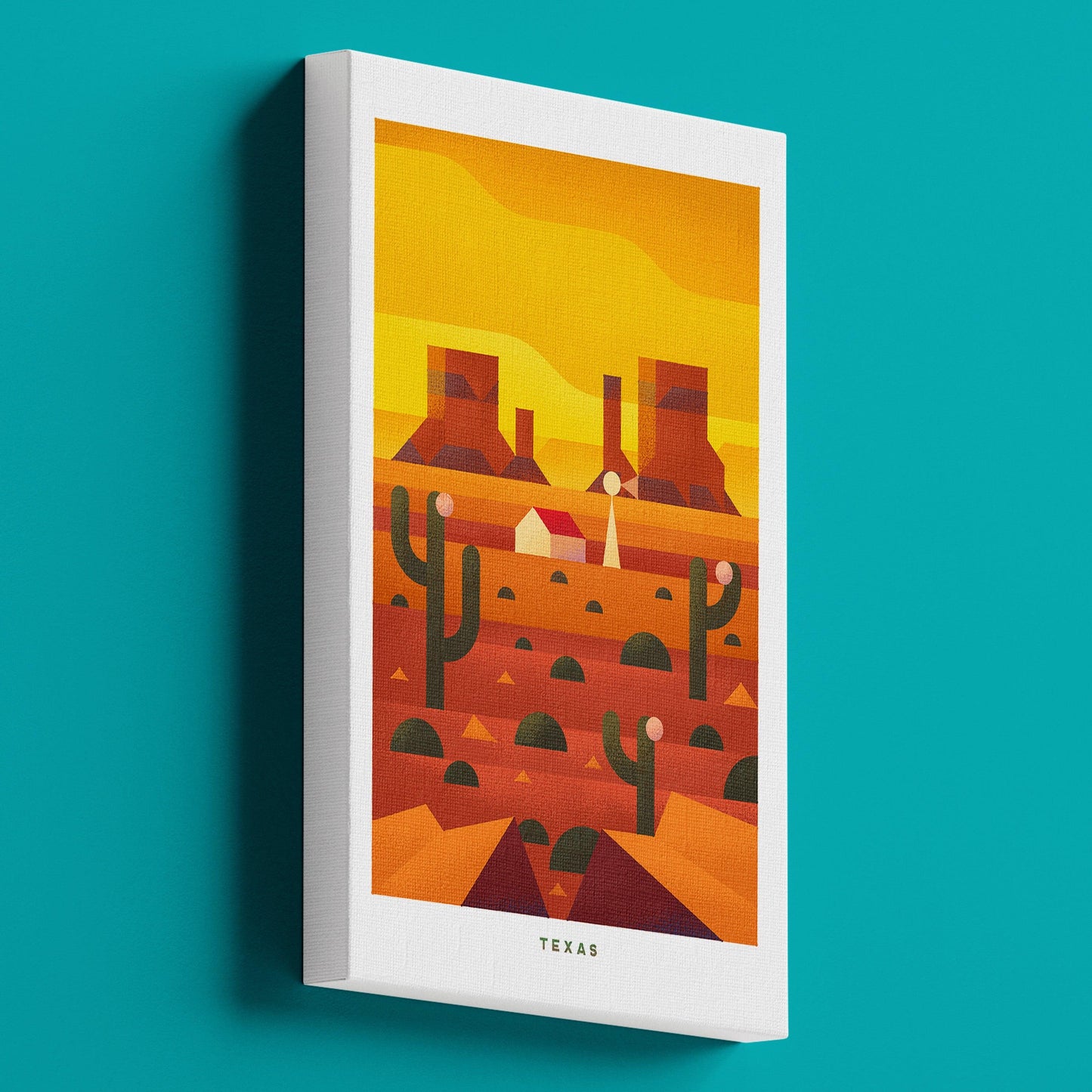 Texas Travel Poster Canvas-Canvas-Yesteeyear