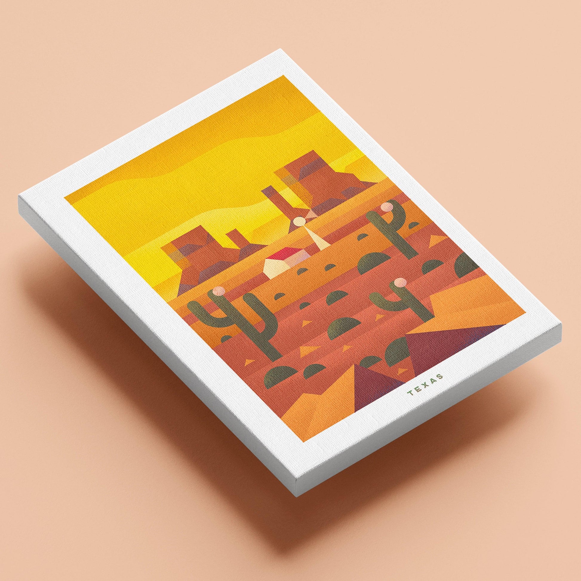 Texas Travel Poster Canvas-Canvas-Yesteeyear