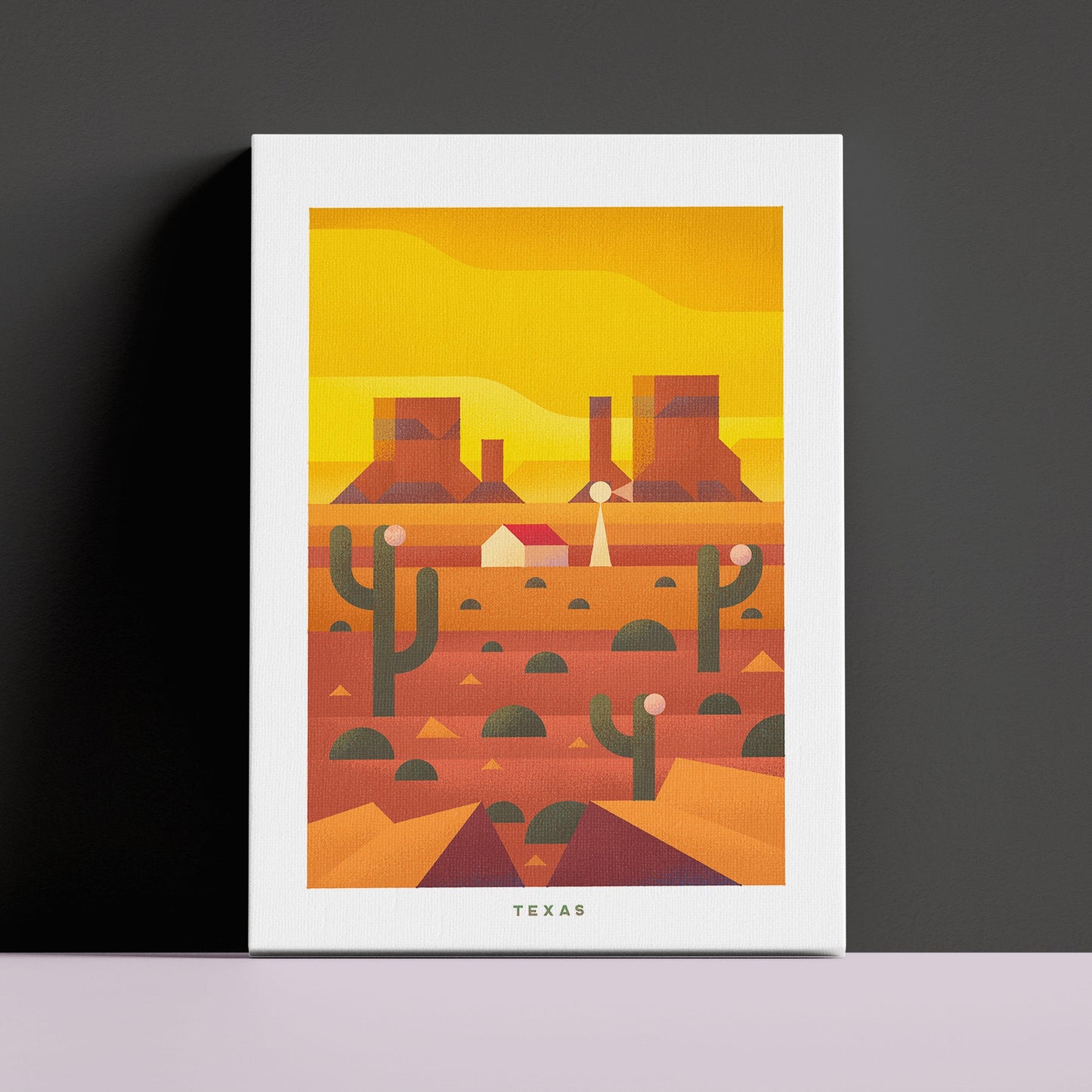 Texas Travel Poster Canvas-Canvas-Yesteeyear